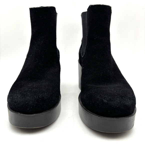 Anthropolgie SixtySeven Black Suede Leather Block Heel Platform Boots 7.5 38 - Picture 6 of 16